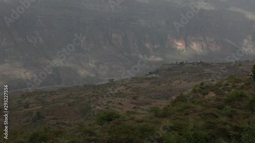 Entoto chain mountains and Jemma Valley in Oromo Region of Ethiopia