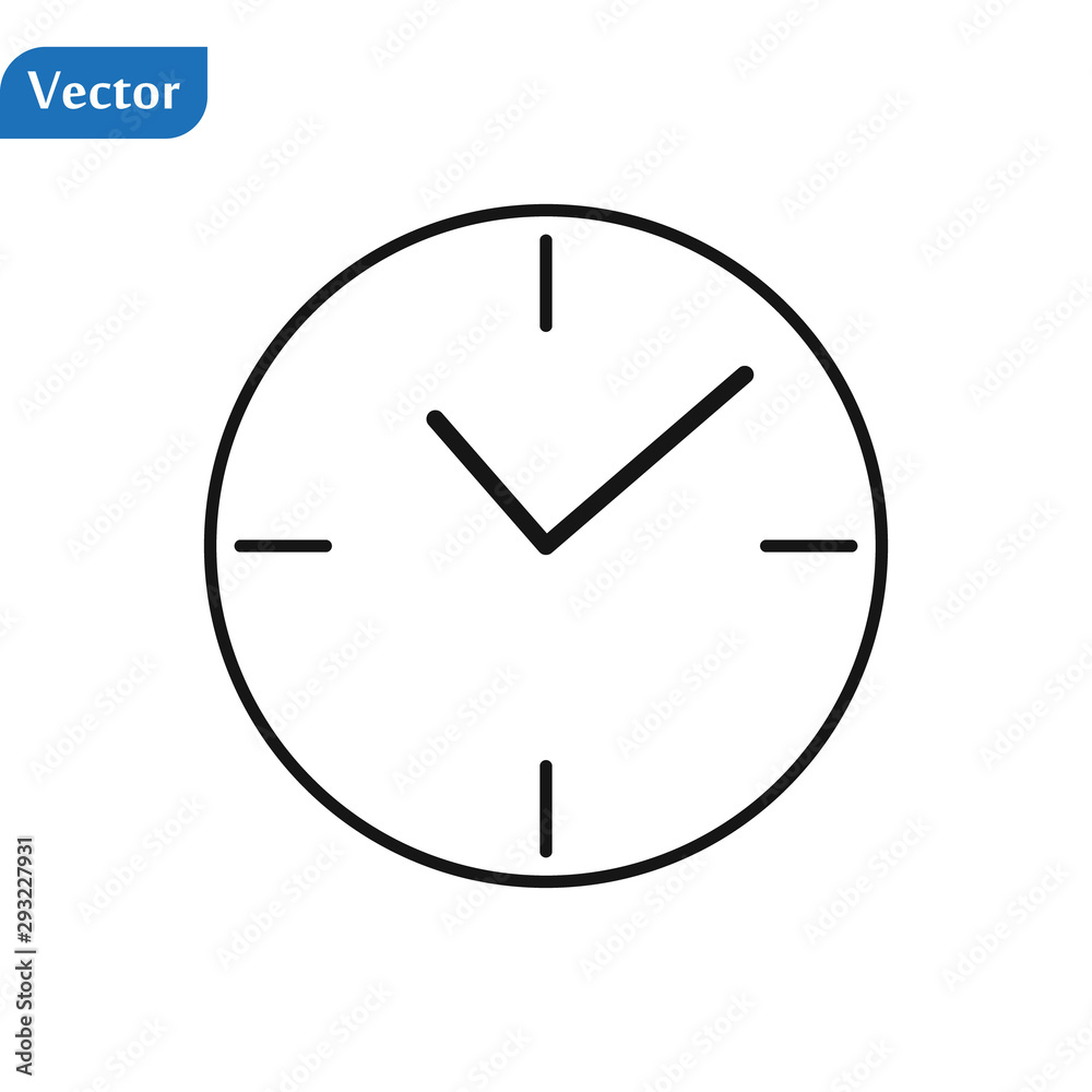 Clock icon isolated. Flat design. Vector Illustration Clock icon isolated. Flat design. Vector Illustration