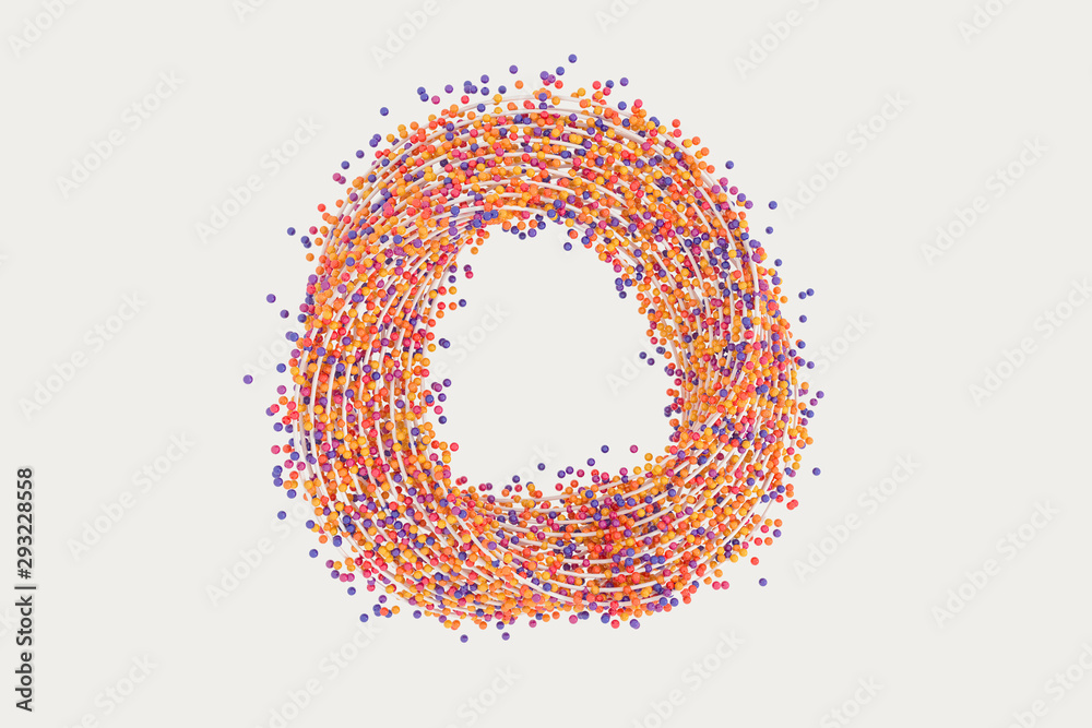 A mass of flowing spheres with white background, 3d rendering. A mass of flowing spheres with white background, 3d rendering.