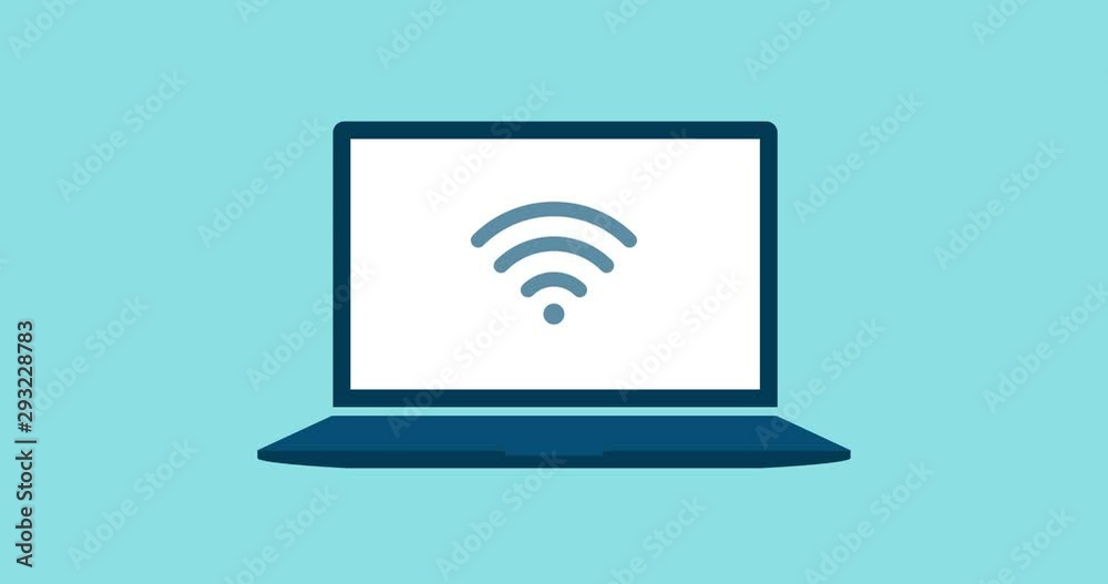 Wi-fi symbol on a laptop Wi-fi symbol on a laptop