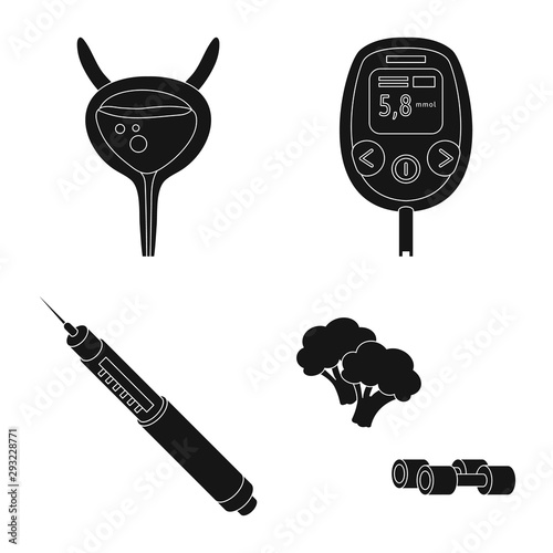 Isolated object of healthcare and medicine icon. Set of healthcare and diabetes vector icon for stock.