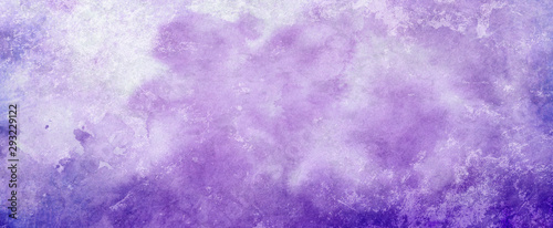 Fototapeta Naklejka Na Ścianę i Meble -  purple watercolor paint splash or blotch background with fringe bleed wash and bloom design, blobs of paint and old vintage watercolor paper texture grain