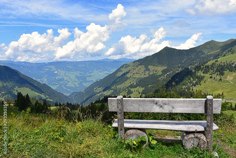 bench in the mountains