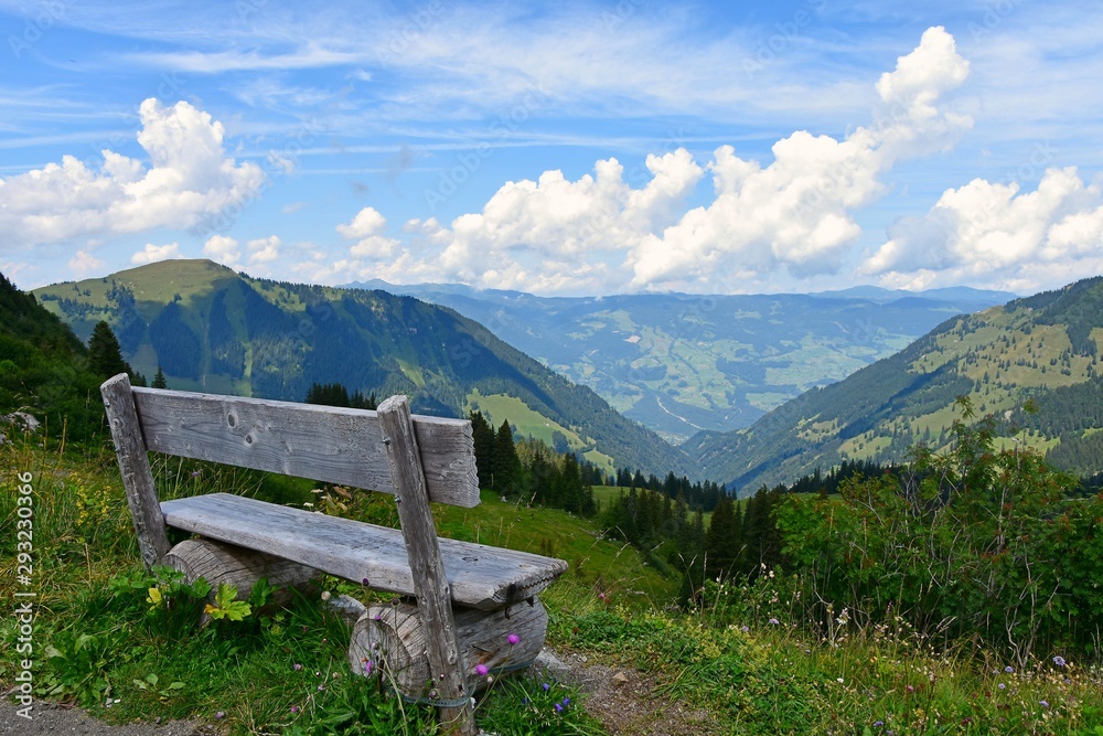 bench in the mountains