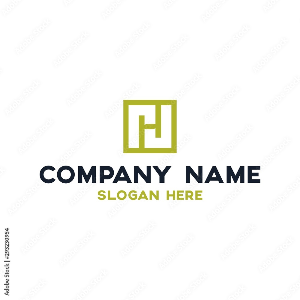 Letter H Company and Square Logo Design Simple Clean and Adult
