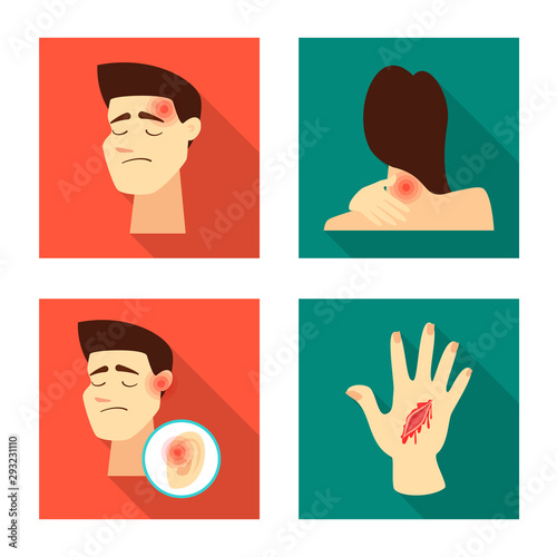Isolated object of damage and wound sign. Set of damage and rendering stock symbol for web.