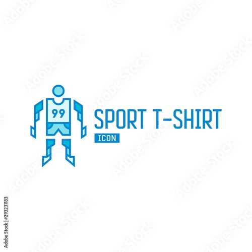 Sport T-shirt or Uniform Line Logo Design Clean Minimalism and Simple