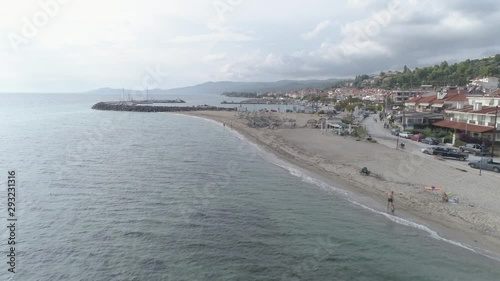 Aerial view of Nea Skioni Village, Kassandra Peninsula,  Greece. 4K photo