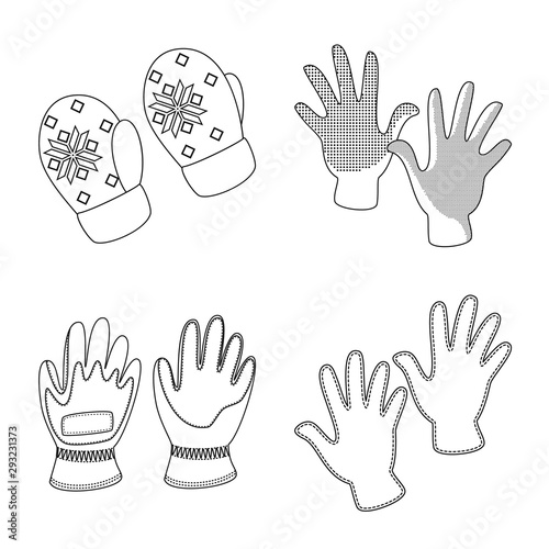 Vector design of accessory and style logo. Set of accessory and distinctive vector icon for stock.