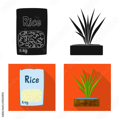 Vector illustration of crop and ecological logo. Collection of crop and cooking vector icon for stock.