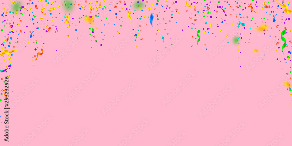 Streamers and confetti. Colorful tinsel and foil r Streamers and confetti. Colorful tinsel and foil r