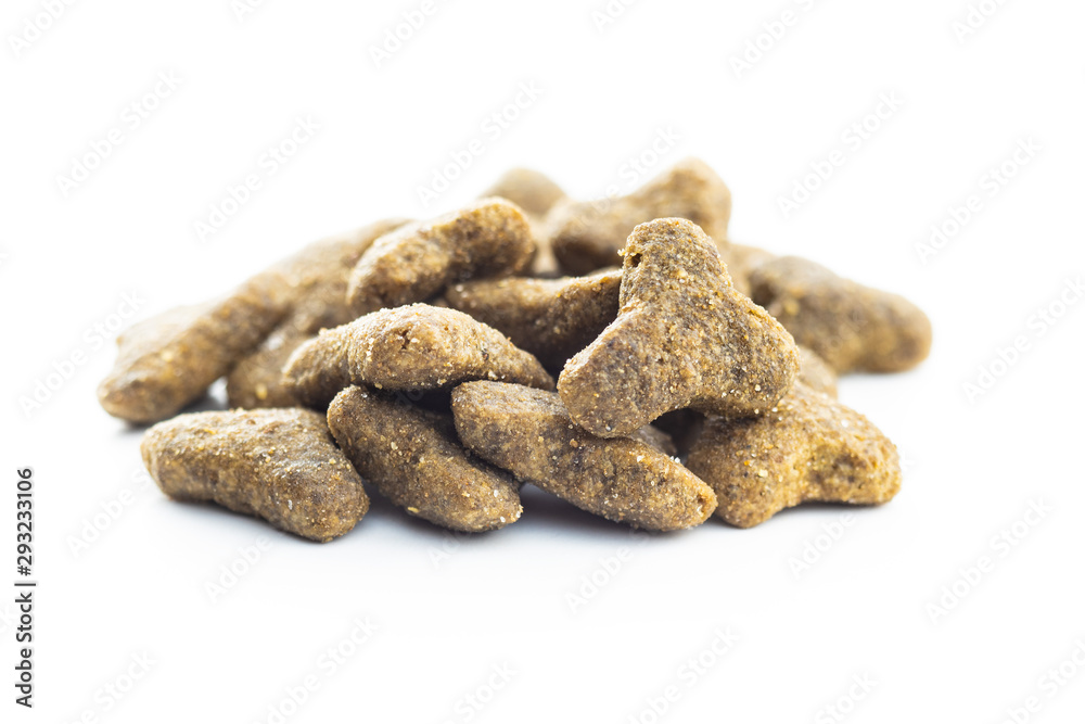 Fototapeta premium Dry kibble pet food. Kibble for dog or cat.