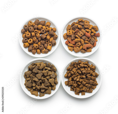 Dry kibble pet food. Kibble for dog or cat.