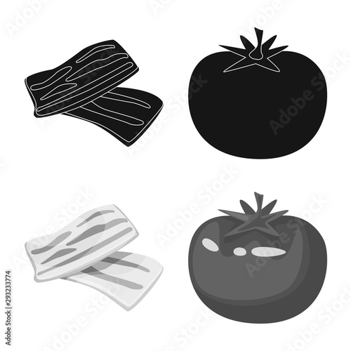 Vector illustration of taste and product symbol. Collection of taste and cooking stock symbol for web.