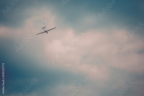 Glider flying in the afternoon