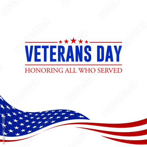 Modern Veterans Day Celebration Background Header Banner Blue and Red Color For Personal and all Business Company with High end Look