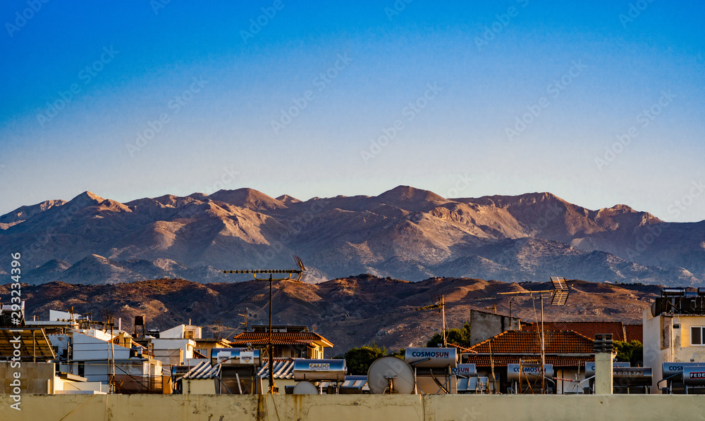 Urban Layers in front of mountains on Crete Urban Layers in front of mountains on Crete
