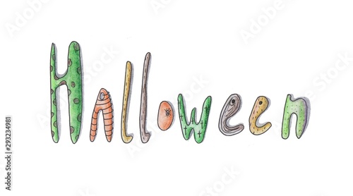 Happy halloween design element on white background for your design