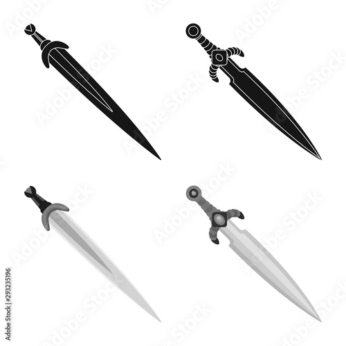 Isolated object of game and armor icon. Collection of game and blade vector icon for stock.