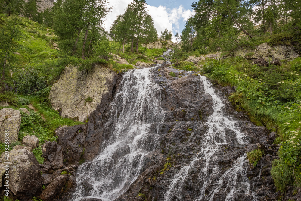 French Alps, Valley of Miracles, pristine nature. National Nature Park of France Mercantour