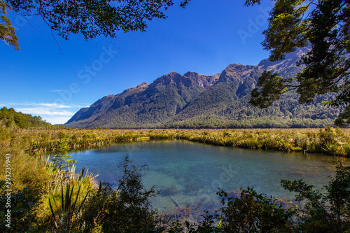 view of Lake Gunn in Fiordland National park