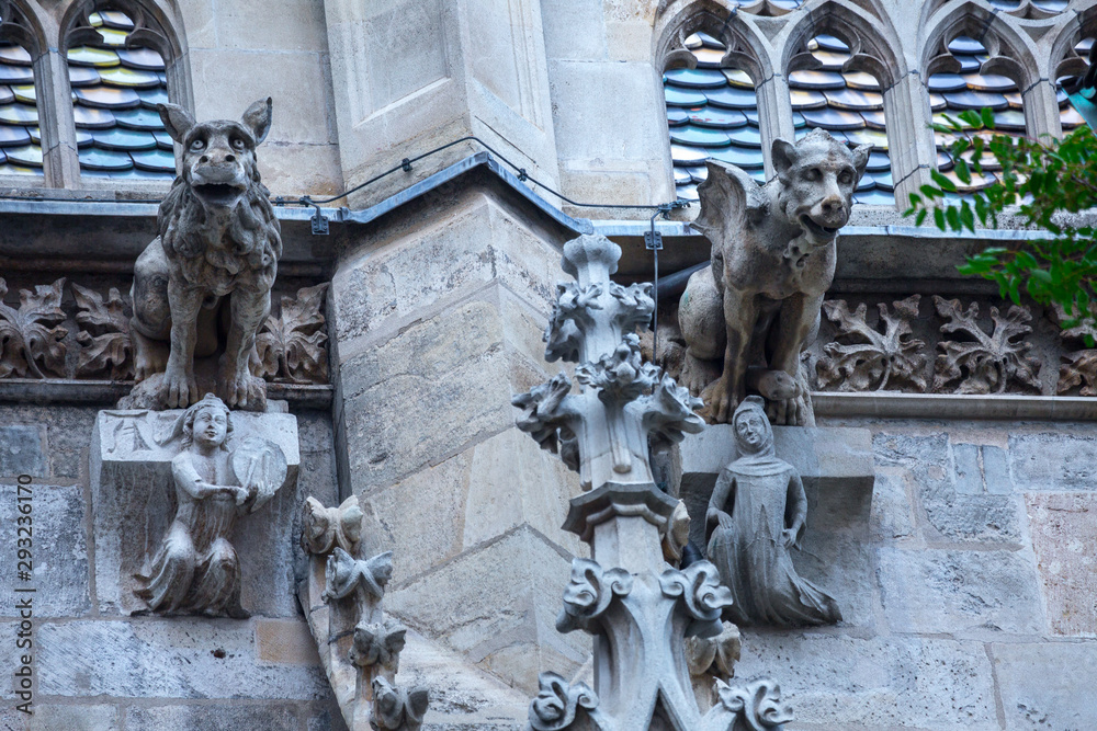 Elements of Gothic architecture. Grotesque, chimera and gargoyle ...