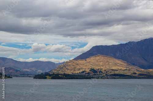 View of lake Wakatipu from a boat, Queenstown, Otago, New Zealand