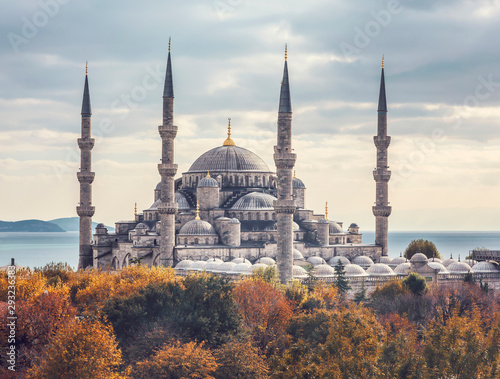  in fall The Sultan Ahmet Mosque (Blue Mosque) - a historic mosque in Istanbul, Turkey. 