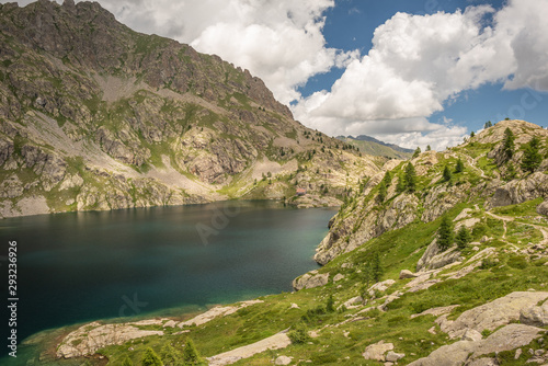 French Alps, Valley of Miracles, mountain lakes, pristine nature. Mercantour National Park