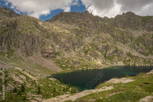 French Alps, Valley of Miracles, mountain lakes, pristine nature. Mercantour National Park