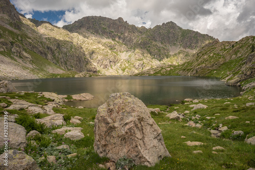 Fototapeta Naklejka Na Ścianę i Meble -  French Alps, Valley of Miracles, mountain lakes, pristine nature. Mercantour National Park