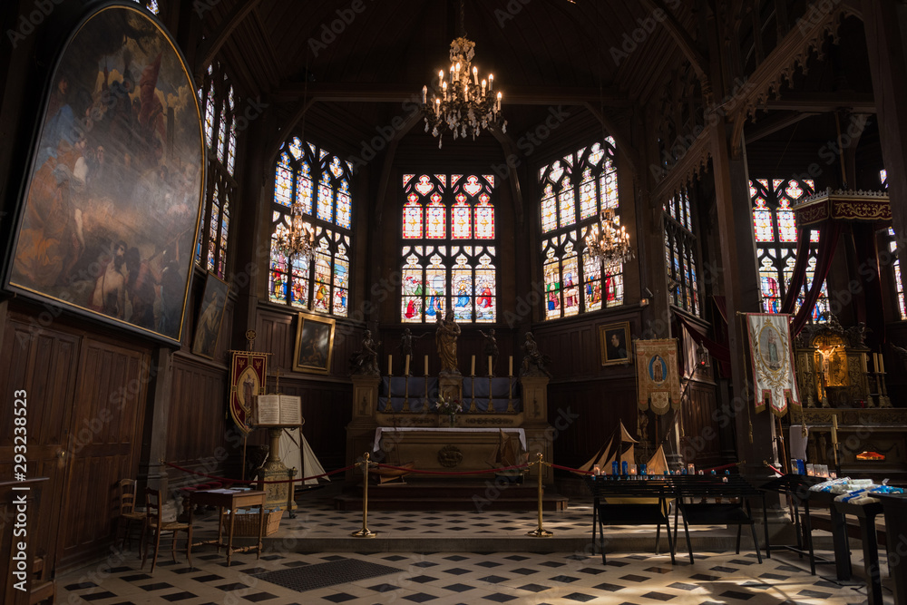 Fototapeta premium 14th century Orthodox church in Honfleur, France, made of oak.