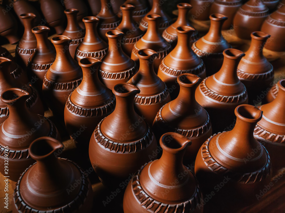 Making clay pot for storing drinking water and objects. handcrafted clay pot for storing water Making clay pot for storing drinking water and objects. handcrafted clay pot for storing water