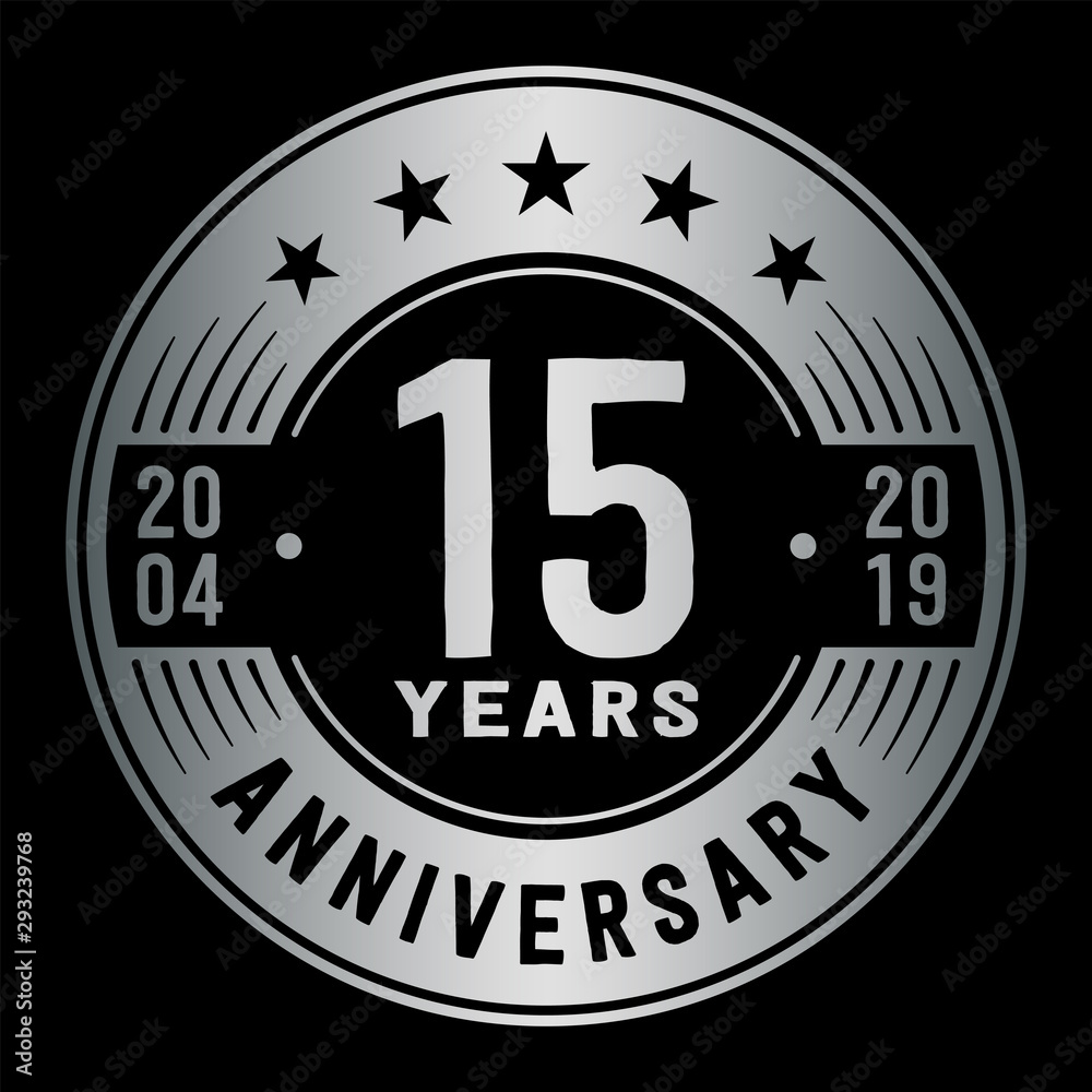 15 years anniversary logo template. Fifteen years logo. Vector and illustration.
