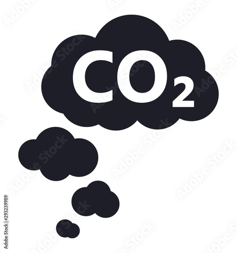 CO2 clouds symbol eco icon flat design