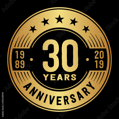 30 years anniversary logo template. Thirty years logo. Vector and illustration.