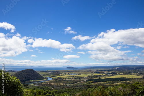 aerial view of Taupo lake, north island, New Zealand