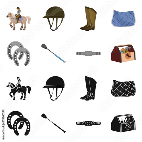 Isolated object of equipment and riding symbol. Set of equipment and competition stock vector illustration.