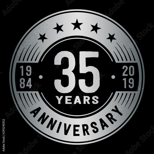 35 years anniversary logo template. Thirty-five years logo. Vector and illustration.