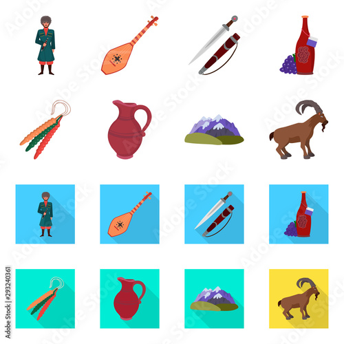 Vector illustration of culture and sightseeing sign. Collection of culture and originality vector icon for stock.
