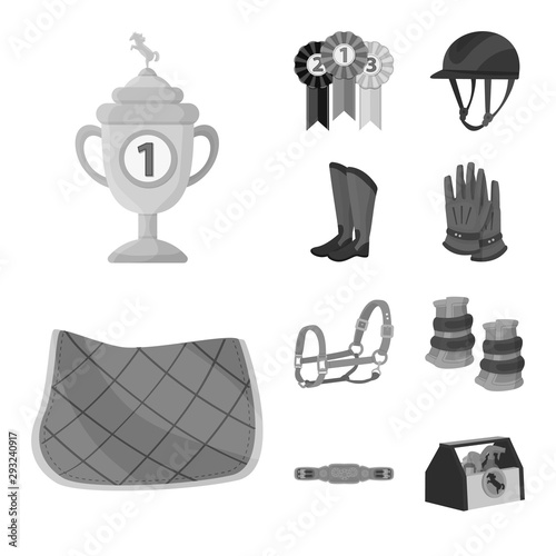 Vector illustration of race and horse sign. Collection of race and racing stock symbol for web.