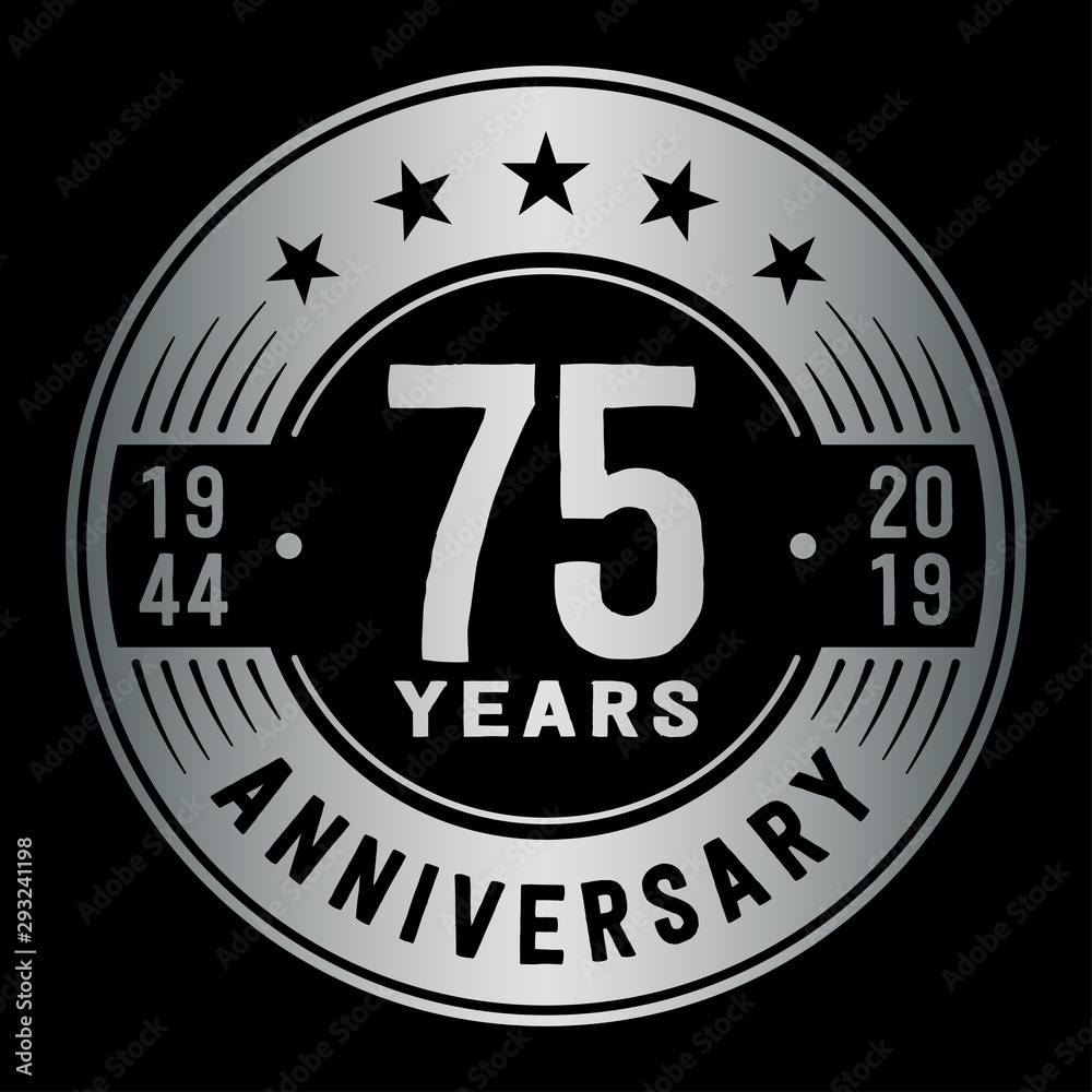 75 years anniversary logo template. Seventy-five years logo. Vector and ...