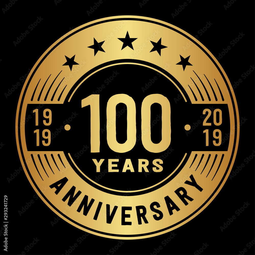 Fototapeta premium 100 years anniversary logo template. One hundred years logo. Vector and illustration.