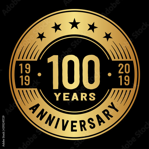 100 years anniversary logo template. One hundred years logo. Vector and illustration.