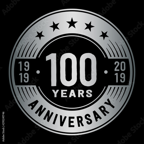 100 years anniversary logo template. One hundred years logo. Vector and illustration.