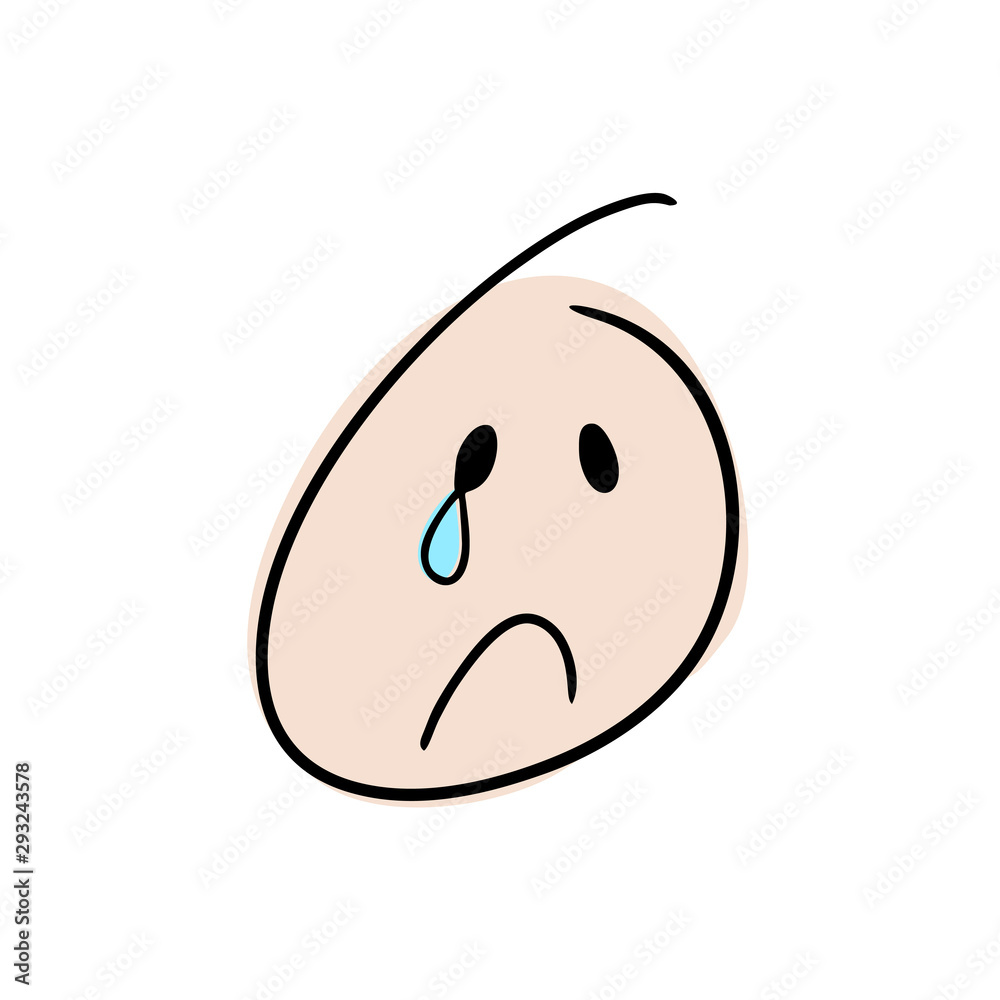 Fototapeta premium sad expression line draw