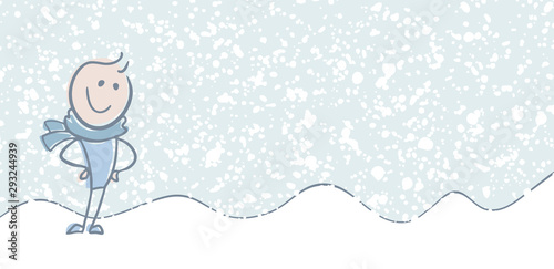 man with scarf in snowy scenery