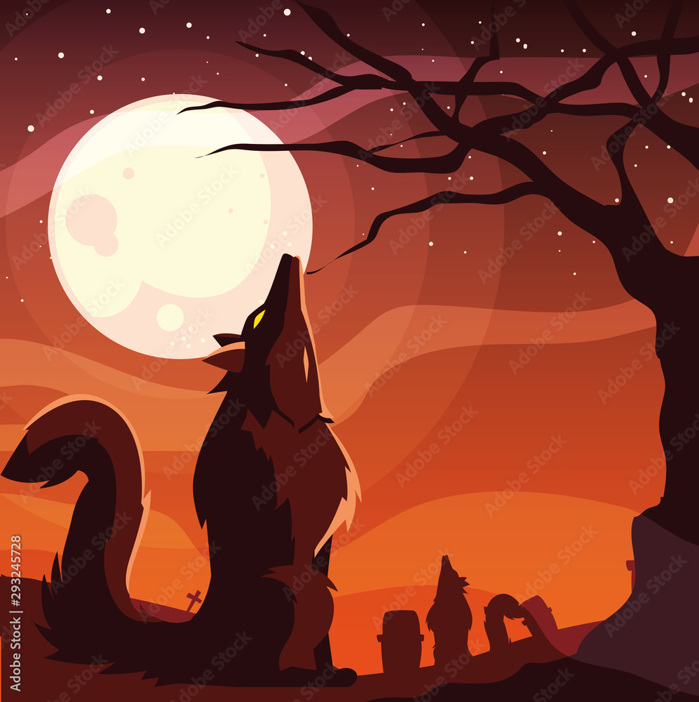 Halloween werewolf vector design icon