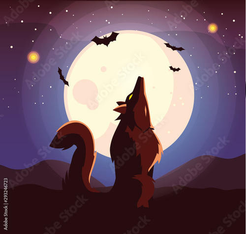Halloween werewolf vector design icon
