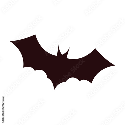 Halloween black bat vector design icon